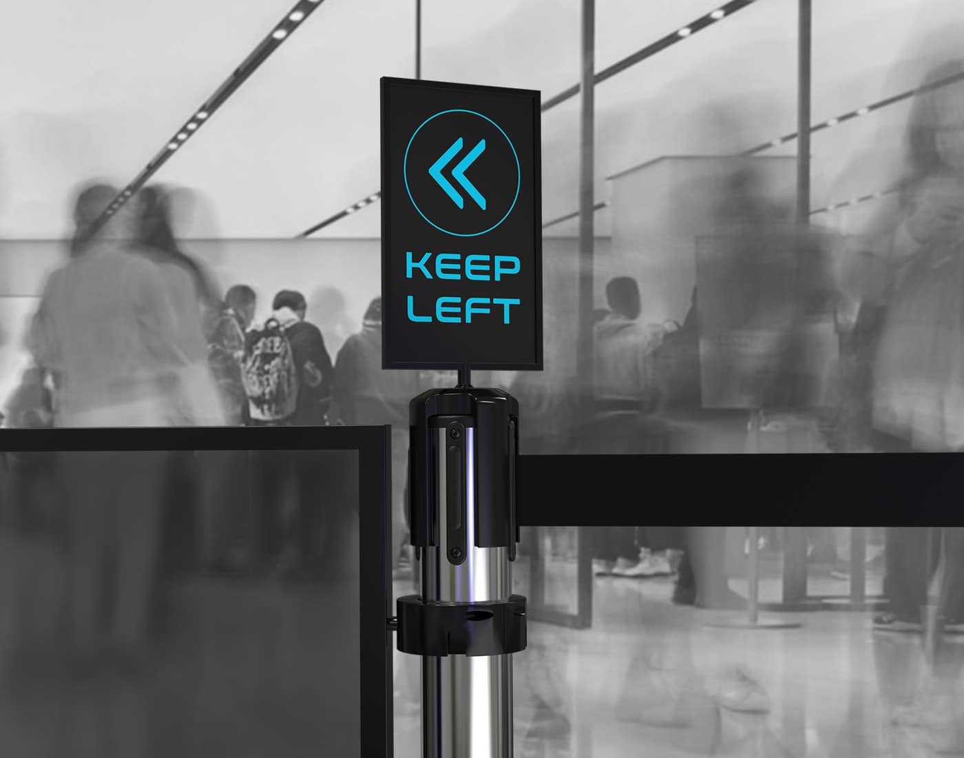 Installation de solution murale à sangle rétractable FileTech