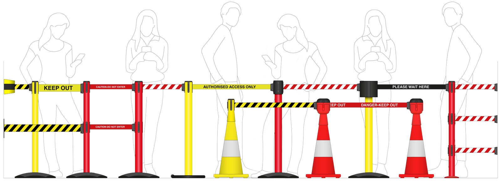 Elément mural FileTech à sangle noire rétractable