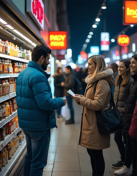 Zone de caisse équipée de bornes FileTech en magasin